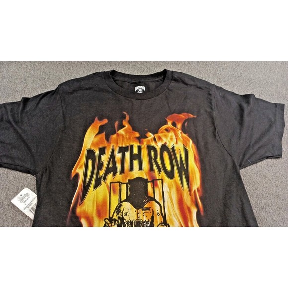 DEATH ROW Records T-Shirt Hip-Hop Rap Music Fire Flames Black Journeys Small New - Picture 4 of 5